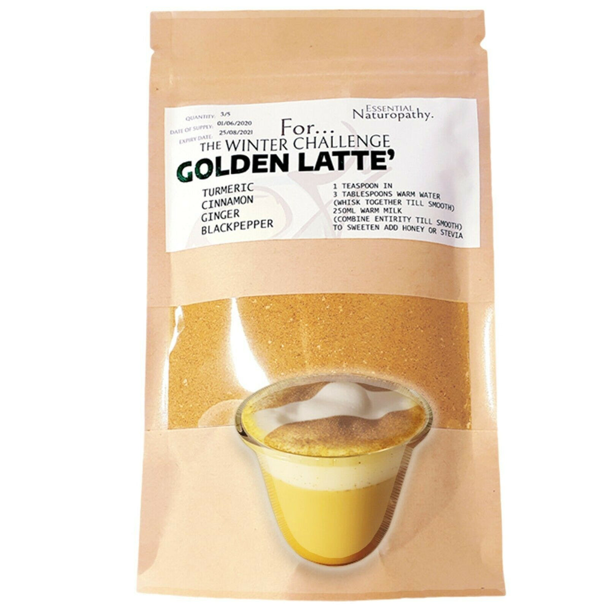 TURMERIC LATTE POWDER BLEND GOLDEN MILK 100 organic made by Natur