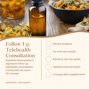 Follow Up Naturopathy Telehealth Appointment - 45 minutes via ZOOM