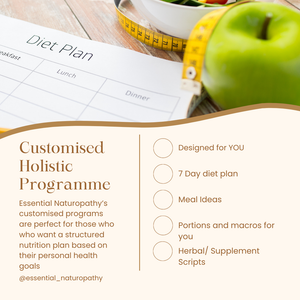 Customised Holistic Nutrition Plan personally written for you with naturopathy principles