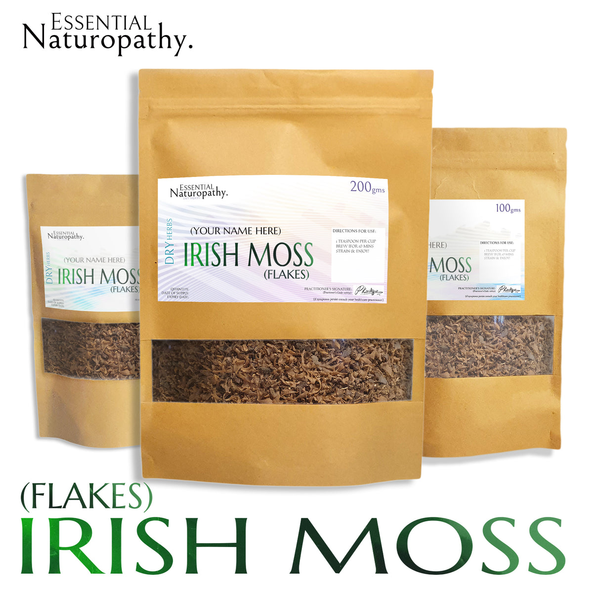 Sea moss / Irish Moss Flakes Certified Organic Essential Naturopathy