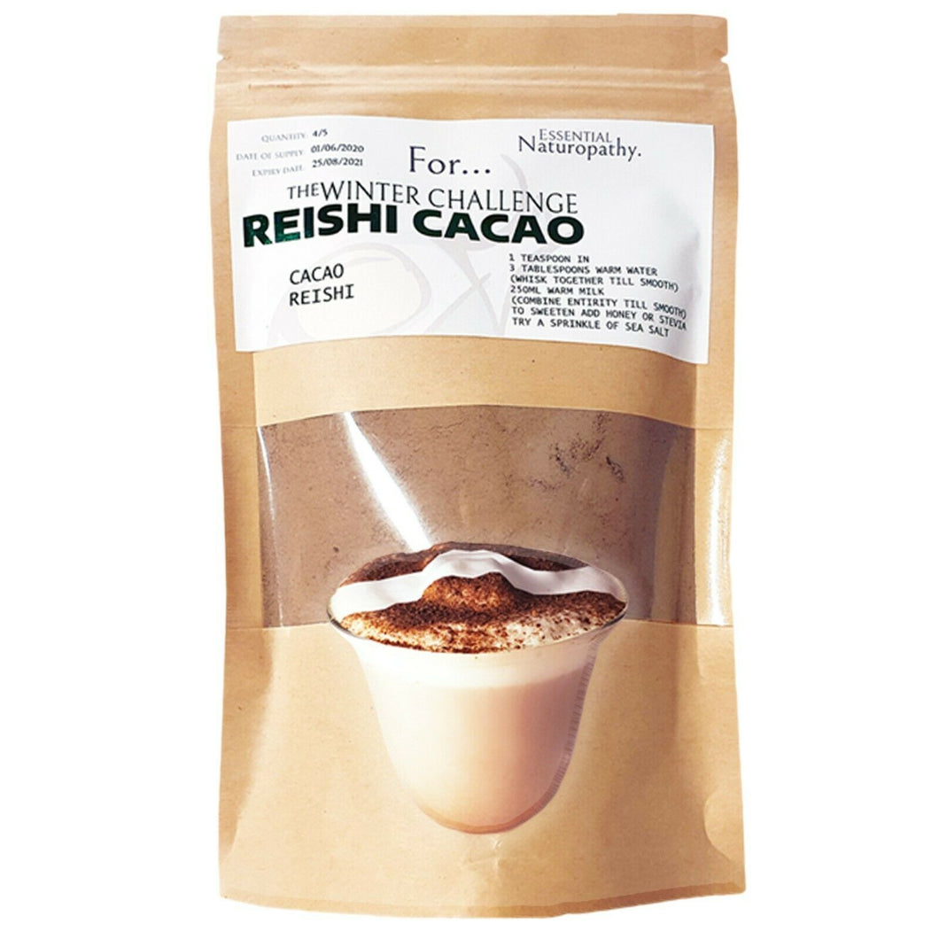REISHI MUSHROOM CACAO POWDER - HEALTHY HOT CHOCOLATE - Raw Organic Cacao - Peru